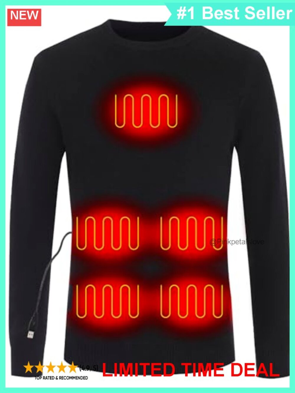 MYI Heated Sweatshirt USB Carbon Fiber Pullover Crewneck Sweater